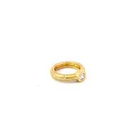 18k Yellow Gold .35ct E VS2 Round Diamond on a Shank/ .15ct E VS2 Round Designer Bezzle Set Ring